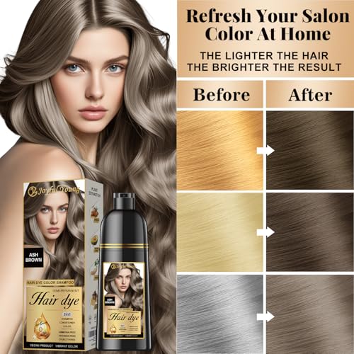Ash Brown Hair Dye Shampoo 3-in-1 | Gray Coverage