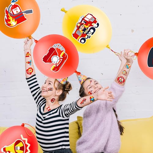 Firefighter Party Favors Set - 72 Pc with Balloons & Tattoos