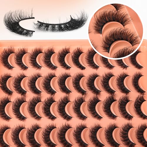 6D Russian Cat Eye Lashes - 20 Pairs Faux Mink Wispy