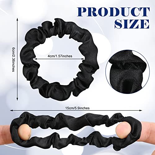 WILLBOND 30 Pcs Black Satin Hair Scrunchies for Women