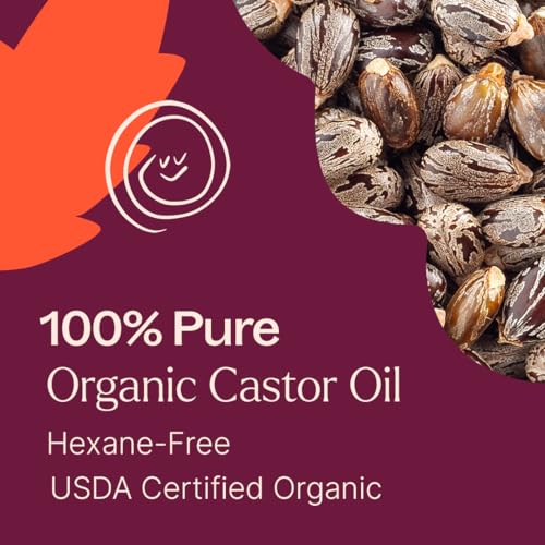 Castor Oil 4oz - Organic, Cold-Pressed & Hexane-Free by Plant Therapy for Hair & Skin
