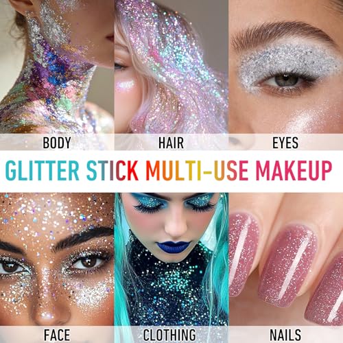 Red White Blue Glitter Stick for Face & Body