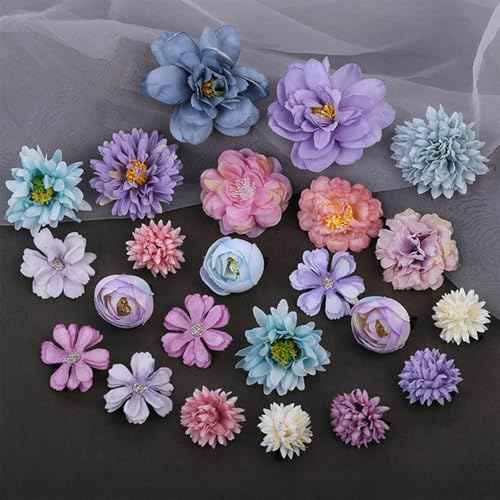 23 PCS Flower Hair Clip for Women Pink Purple Floral Hair Barrettes for Girls Rose Bride Barre Hair Accessories for Wedding