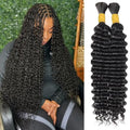 Boho Human Hair for Braiding 110g - Deep Wave, No Shedding