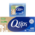 Q-tips Organic Cotton Swabs 400 Count + Travel-Size 30 Count - Gentle Baby & Beauty Care