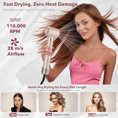 StyleVibe 6-in-1 Air Styler & Blow Dryer Brush with Auto-Wrap Curlers