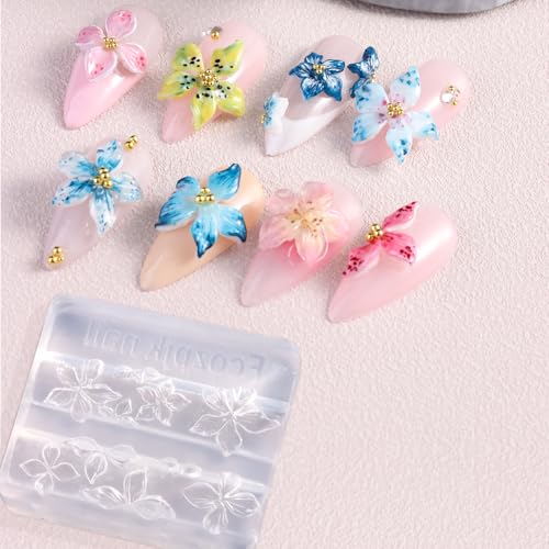 3D Flower Silicone Nail Molds with Carving Pen Kit