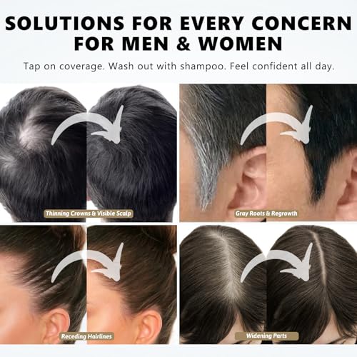 Seaboll 3-Color Root Touch Up Hair Powder Kit for Natural Black & Dark Hair