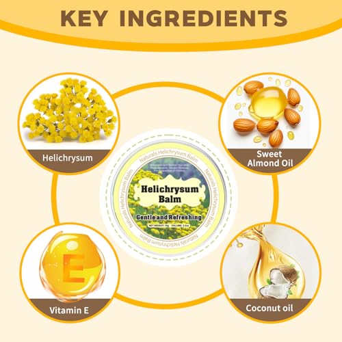 Helichrysum Balm - 2.5oz, Helichrysum Gymnocephalum, Shea Butter, Beeswax, Almond Oil, Ultra-Moisturizing, Skin Healing, Full Body Hydration, Multipurpose Salve