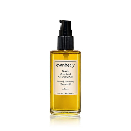evanhealy Nettle Olive Leaf Cleansing Oil | Organic Facial Oil-Cleanser for Makeup, Cosmetics, Sunscreen | Gentle Esssential OilFree Cleanser for Sensitive, Congested Skin