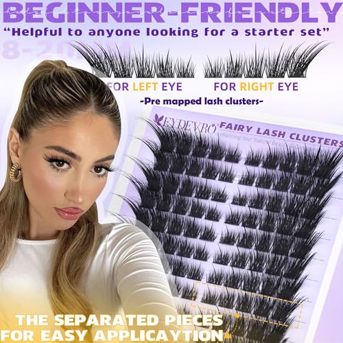EYDEVRO Wispy Fox Eye Lash Clusters K - Left/Right for Sexy Cat Eye Look