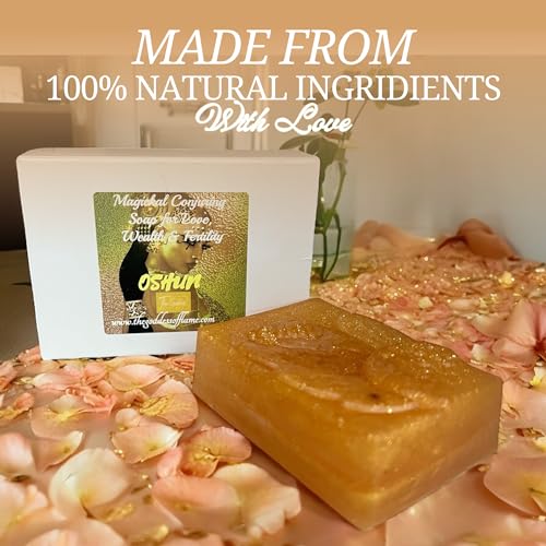 Oshun Spiritual Magickal Soap Bar for Love, Wealth, Fertility and Marriage| Vegan Glycerin Soap | Abundance, Peace & Good Fortune Rituals | Wiccan Pagan Hoodoo Magick