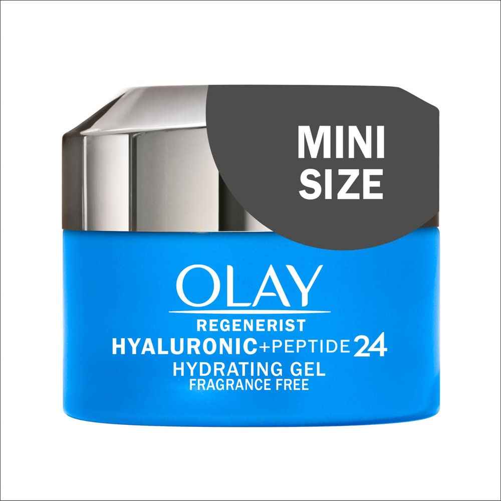 Olay Regenerist Hyaluronic + Peptide 24 Gel Face Moisturizer, Fragrance-Free, All Skin Types, Trial Size 0.5 oz (Pack of 2)
