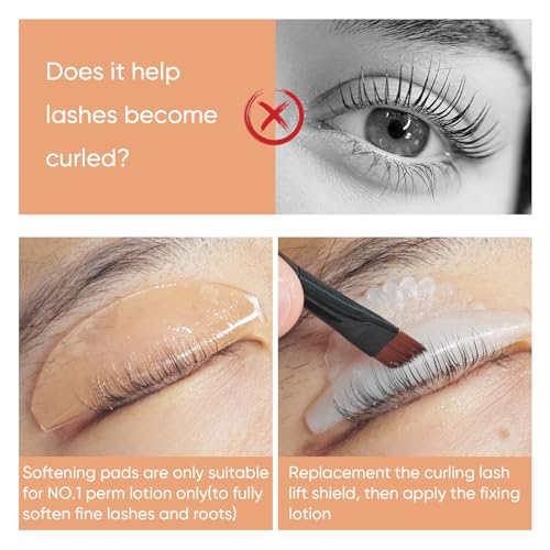 PERMANIA Flat Shields, Thin Korean Lash Lift Pad for NO.1 Perm Soften Eyelashes for Salon Usage Flatter Rods (Clear)