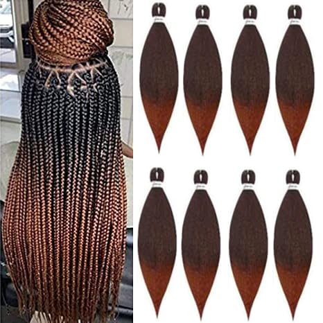 Easy Braid Pre stretched Braiding Hair 28 Inch 3 Packs Jumbo Braiding Hair Synthetic Braiding Hair Extension Twist Braid wigs Hot Water Setting Hair (b1(pack of 8))