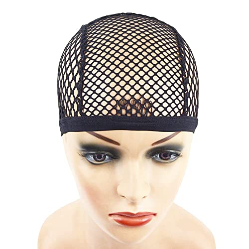 YANTAISIYU 1 Piece Wig Cap Black Stretchable Crochet Wig Cap Mesh Wig Cap for Making Wig