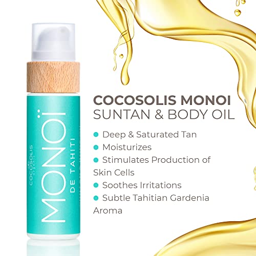 COCOSOLIS MONOI Tanning Bed Lotion Accelerator ? Organic Tanning Oil with Vitamin E & Monoi de Tahiti ? Tanning Lotion for a Fast Intensive Tan ? Chocolate Tan ? Nourishing Body Lotion (3.72)