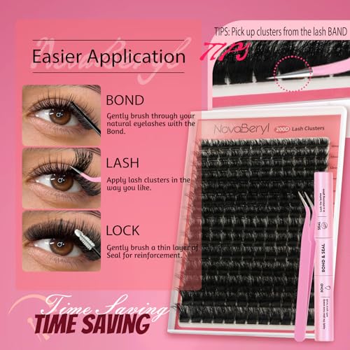 Fluffy 200D Lash Clusters Kit 10-18mm with Bond & Seal