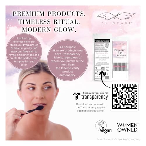 Seraphic Skincare Dual-Sided Silicone Lip Scrubber & Pore Brush (3-Pack)