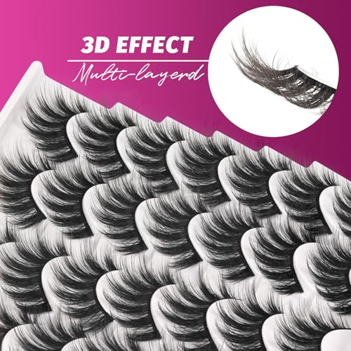 Veleasha 3D Faux Mink Lashes - 14 Pairs Fluffy False Eyelashes