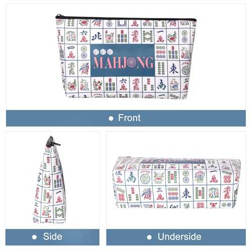 TIASUSAN White Mahjong Tile Bag - Portable Storage Case (13x7 in)