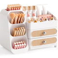 Booklov Large White Makeup Organizer with Drawers & Compartments - Vanity Storage
