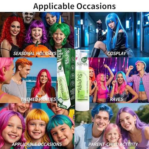 Temporary Yellow Hair Gel Dye - Washable Color Cream for Kids & Adults
