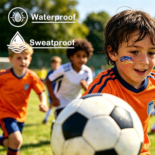 10 Sheets Soccer Temporary Tattoos – 49 Football Stickers