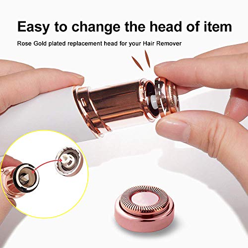 Facial Hair Remover Replacement Heads - Generation 1 2-Pack for Flawless Finishing Touch, 18K Rose Gold