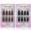 Hypnaughty Press On Nails - Maroon Xtreme & Noir Matte Coffin, Trendy & Salon Quality Reusable Nails With Kit