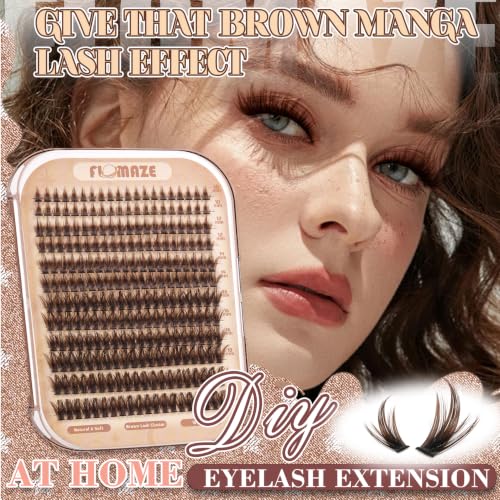 Brown Manga Lash Clusters - Wispy Eyelash Extensions 10-18MM