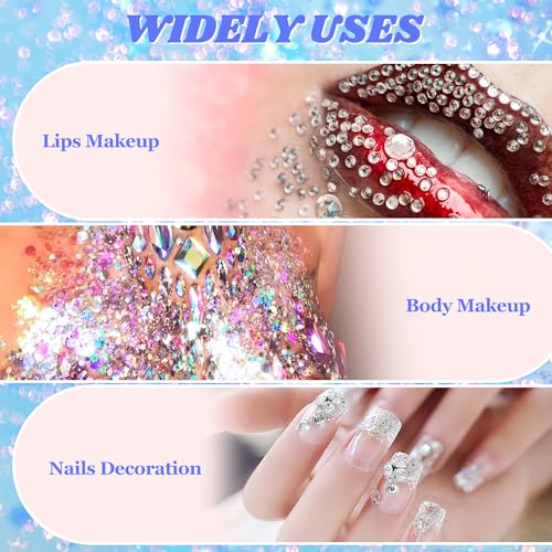 Remione Body Glitter & Rhinestone Stickers - 430 Gems & 50ml Gel