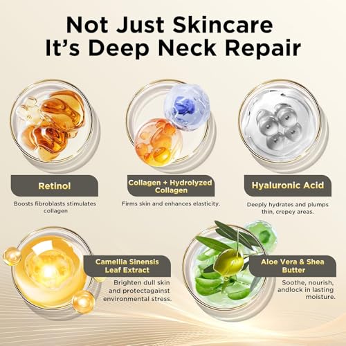Firming Neck Cream for tightening and firming,Retinol,Collagen & Hyaluronic Acid Cream-Anti-Aging Face Moisturizer for Face,Wrinkle Smoother for Women & Men, FQ-260226