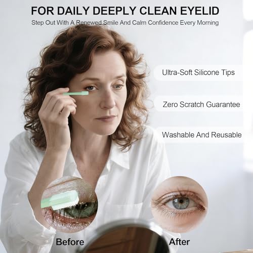 Soft Silicone Eyelid Cleansing Brush for Blepharitis & Dry Eye Relief (5 Pack)