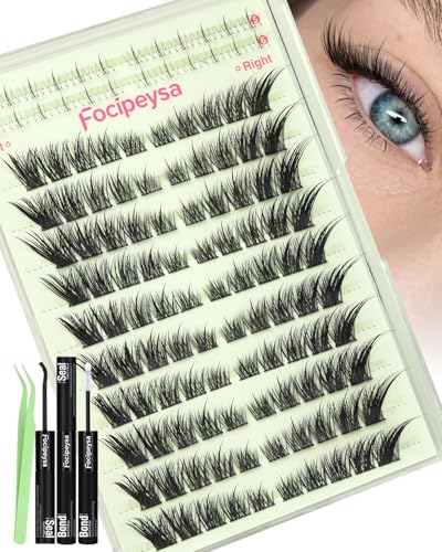 Focipeysa Fox Eye Lash Clusters Kit - Natural Wispy Extensions