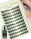 Focipeysa Fox Eye Lash Clusters Kit - Natural Wispy Extensions