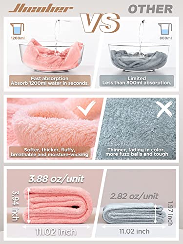 Hicober Microfiber Hair Towel Wrap - Quick-Drying, 3-Pack