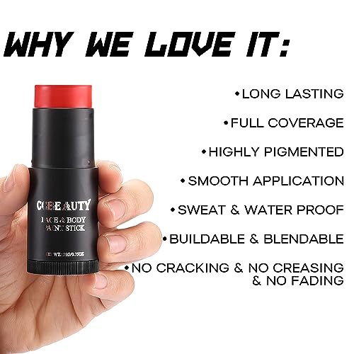 CCbeauty Devil Red Face Paint Stick - Halloween & Cosplay Makeup