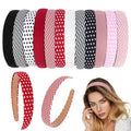 12-Pack Polka Dot & Solid Color Headbands for Girls & Women