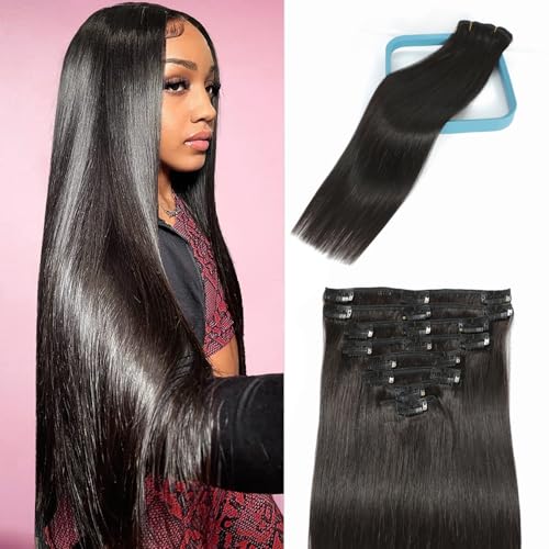 LORIEN Clip In Hair Extensions 18 Inch 100g Remy Human Hair