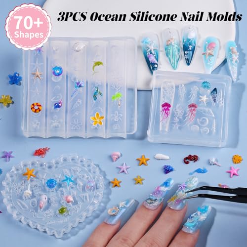 Ocean Silicone Nail Molds - 3D Sea Shell & Starfish Designs