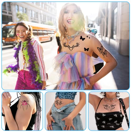 Y2K Temporary Tattoos - 10 Sheets Waterproof Fake Tats