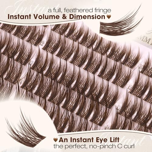 Brown Cluster Lashes 108Pcs - DIY Wispy Eyelash Extensions