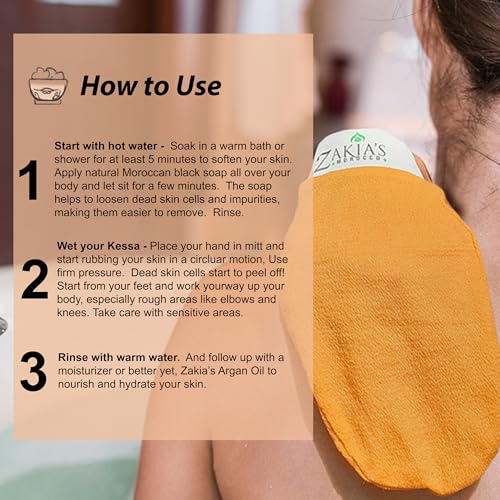 Zakia's Morocco Exfoliating Body Scrub Glove Value Pack - Tan Removal Mitt