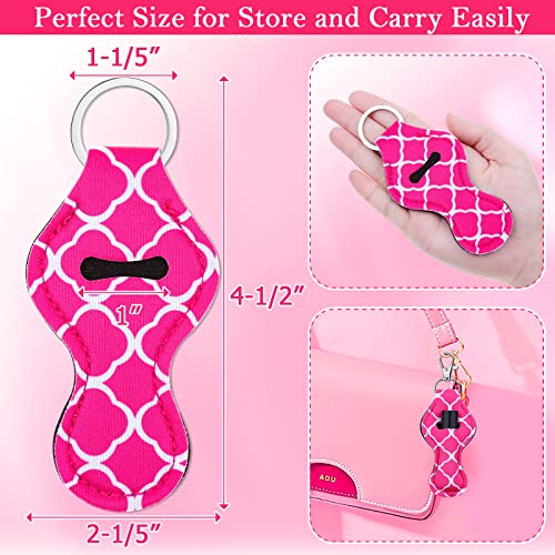 Cludoo 30Pcs Chapstick Holder Keychain Bulk, Colorful Lip Balm Holders