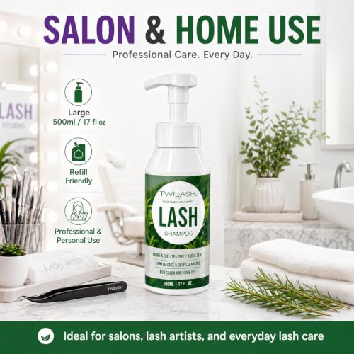 TWILASH Lash Shampoo 500ml - Gentle Eyelash Cleanser