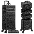 5-in-1 Rolling Makeup Train Case with Wheels | Professional Cosmetic Trolley