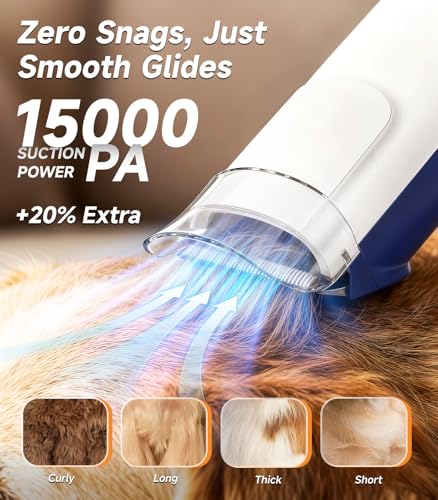 Buenkee Dog Grooming Vacuum Kit with Clippers & Brush - 2L