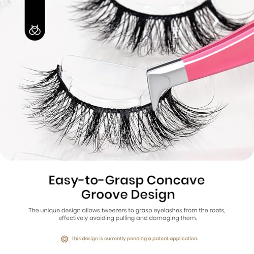 Beetles False Eyelashes Fluffy Cat Eye 7 Pairs Strip Lashes 9-18mm Length Wispy Volume Lashes C Curl 3D DIY Fake Eyelashes with Tweezer Milk Chocolate (SCM001, 9-18mm)