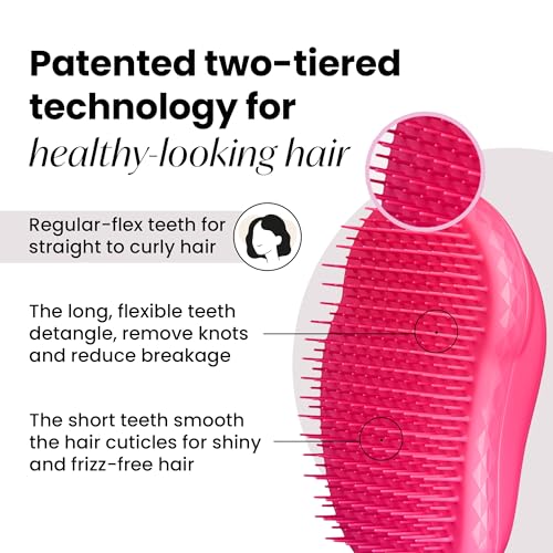Tangle Teezer Original Detangling Brush, Dry and Wet Hairbrush Detangler for All Regular Hair Types, Pink Fizz